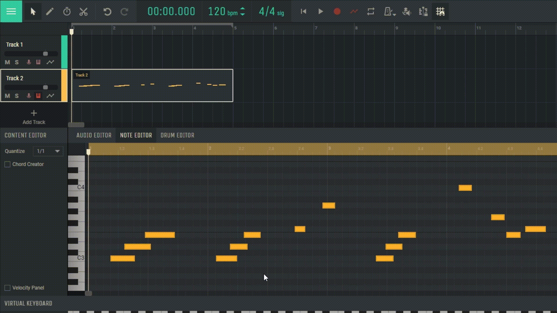 Cила удара в MIDI Editor